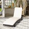 Costway 2PCS Patio Rattan Folding Lounge Chair Chaise Adjustable White\Turquoise Cushion